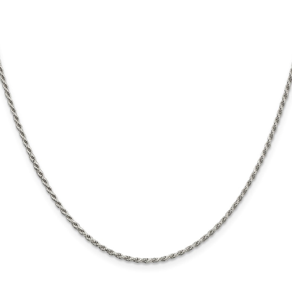 Sterling Silver Rhodium-plated 1.7mm Diamond-cut Rope ChainQDC025R
