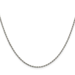 Sterling Silver Rhodium-plated 1.7mm Diamond-cut Rope ChainQDC025R