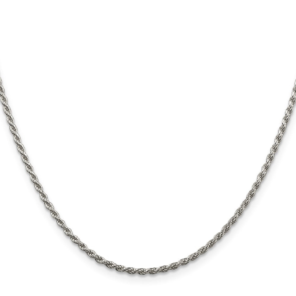 Sterling Silver Rhodium-plated 1.85mm Diamond-cut Rope ChainQDC030R