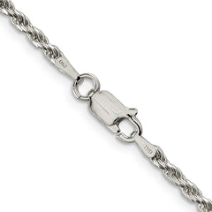 Sterling Silver 2.25mm Diamond-cut Rope ChainQDC050