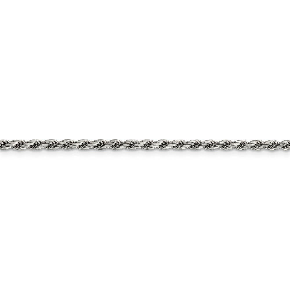 Sterling Silver Rhodium-plated 2.25mm Diamond-cut Rope ChainQDC050R