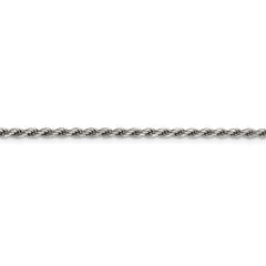 Sterling Silver Rhodium-plated 2.25mm Diamond-cut Rope ChainQDC050R