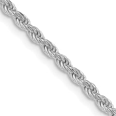 Sterling Silver Rhodium-plated 2.25mm Diamond-cut Rope ChainQDC050R