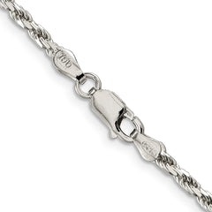 Sterling Silver 2.5mm Diamond-cut Rope ChainQDC055