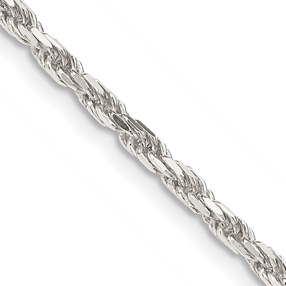 Sterling Silver 2.5mm Diamond-cut Rope Chain w/2in ext.QDC055