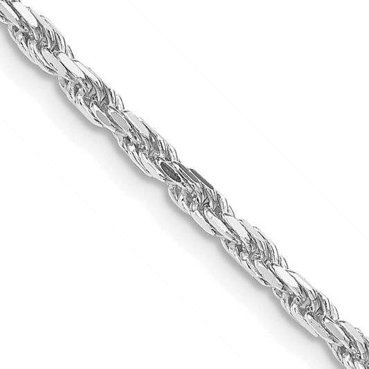 Sterling Silver Rhodium-plated 2.5mm Diamond-cut Rope ChainQDC055R