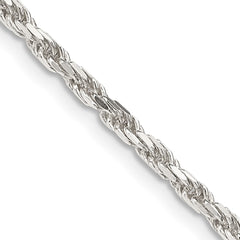 Sterling Silver 2.5mm Diamond-cut Rope Chain w/2in ext.QDC055
