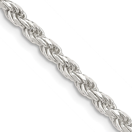 Sterling Silver 3.2mm Diamond-cut Rope ChainQDC070