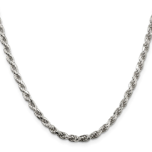 Sterling Silver 3.75mm Diamond-cut Rope ChainQDC080