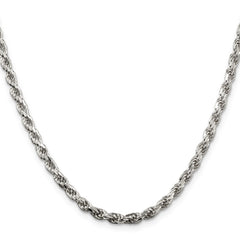 Sterling Silver 3.75mm Diamond-cut Rope ChainQDC080
