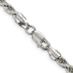 Sterling Silver 3.75mm Diamond-cut Rope ChainQDC080