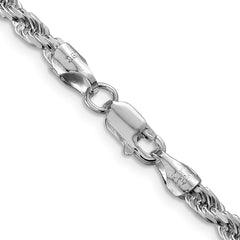 Sterling Silver Rhodium-plated 3.75mm Diamond-cut Rope ChainQDC080R