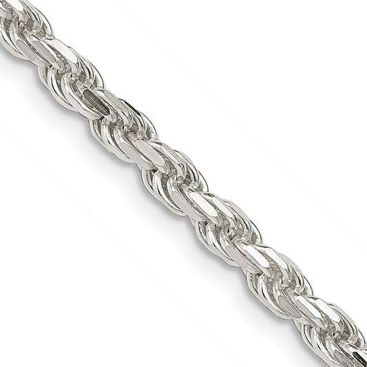 Sterling Silver 3.75mm Diamond-cut Rope ChainQDC080