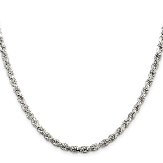 Sterling Silver 4.25mm Diamond-cut Rope ChainQDC090