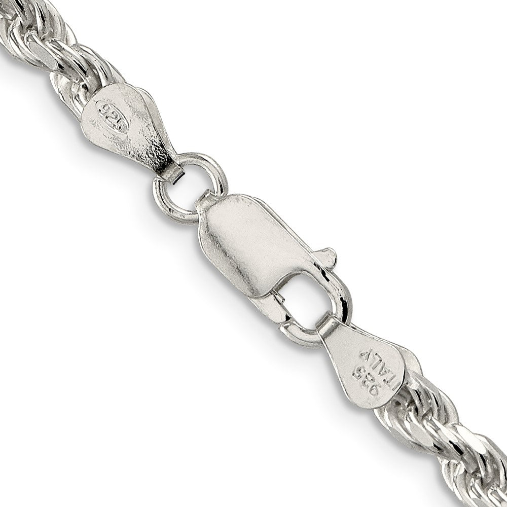 Sterling Silver 4.25mm Diamond-cut Rope ChainQDC090