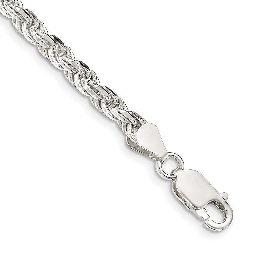 Sterling Silver 4.25mm Diamond-cut Rope Chain QDC090-8