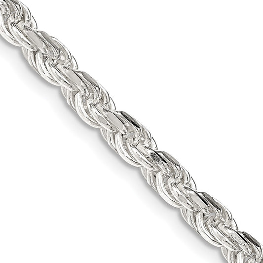 Sterling Silver 4.25mm Diamond-cut Rope ChainQDC090