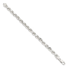 Sterling Silver 6.5mm Diamond-cut Rope Chain QDC140-8