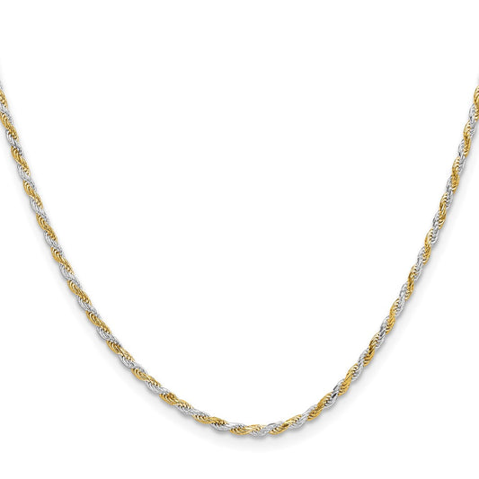 Sterling Silver And Vermeil 1.85mm Diamond-cut Rope ChainQDCY040