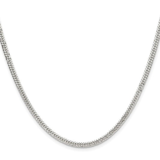 Sterling Silver Polished 3.0mm Double Diamond-cut Curb ChainQDD060