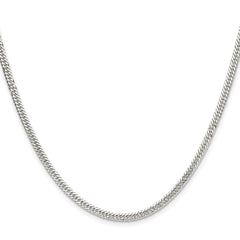 Sterling Silver Polished 3.0mm Double Diamond-cut Curb ChainQDD060