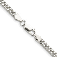 Sterling Silver Rhodium-plated 3.9mm Double Diamond-cut Curb ChainQDD080R