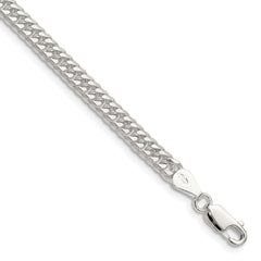 Sterling Silver Polished 4.8mm Double Diamond-cut Curb Chain QDD100-8