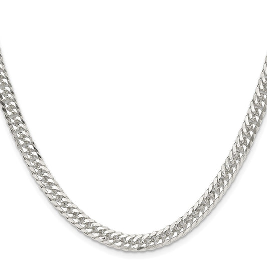 Sterling Silver Polished 5.7mm Double Diamond-cut Curb ChainQDD120