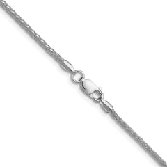 Sterling Silver Rhodium-plated 2.0mm 8 Sided D/C Double Spiga ChainQDDS045R