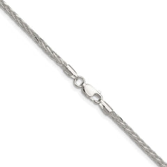 Sterling Silver 2.5mm 8 Sided D/C Double Spiga ChainQDDS060