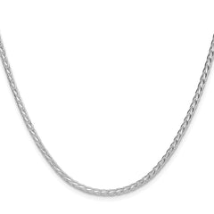 Sterling Silver Rhodium-plated 2.5mm 8 Sided D/C Double Spiga ChainQDDS060R