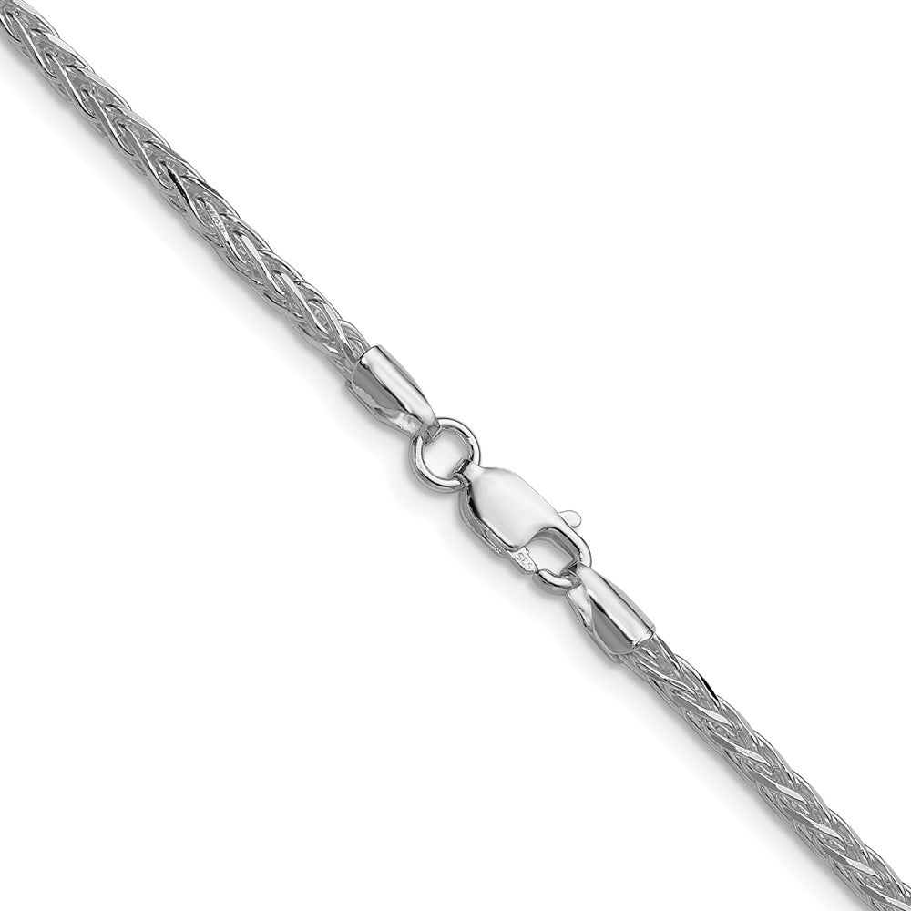 Sterling Silver Rhodium-plated 2.5mm 8 Sided D/C Double Spiga ChainQDDS060R