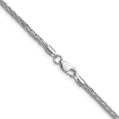 Sterling Silver Rhodium-plated 2.5mm 8 Sided D/C Double Spiga ChainQDDS060R