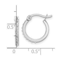 QDF203 Sterling Silver Platinum-plated Diamond Mystique Hoop Earrings