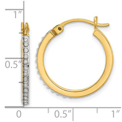 QDF207 Sterling Silver 18K Gold-plated Diamond Mystique Hoop Earrings