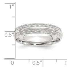 Sterling Silver 5mm Comfort Fit Double Milgrain Size 10 Band