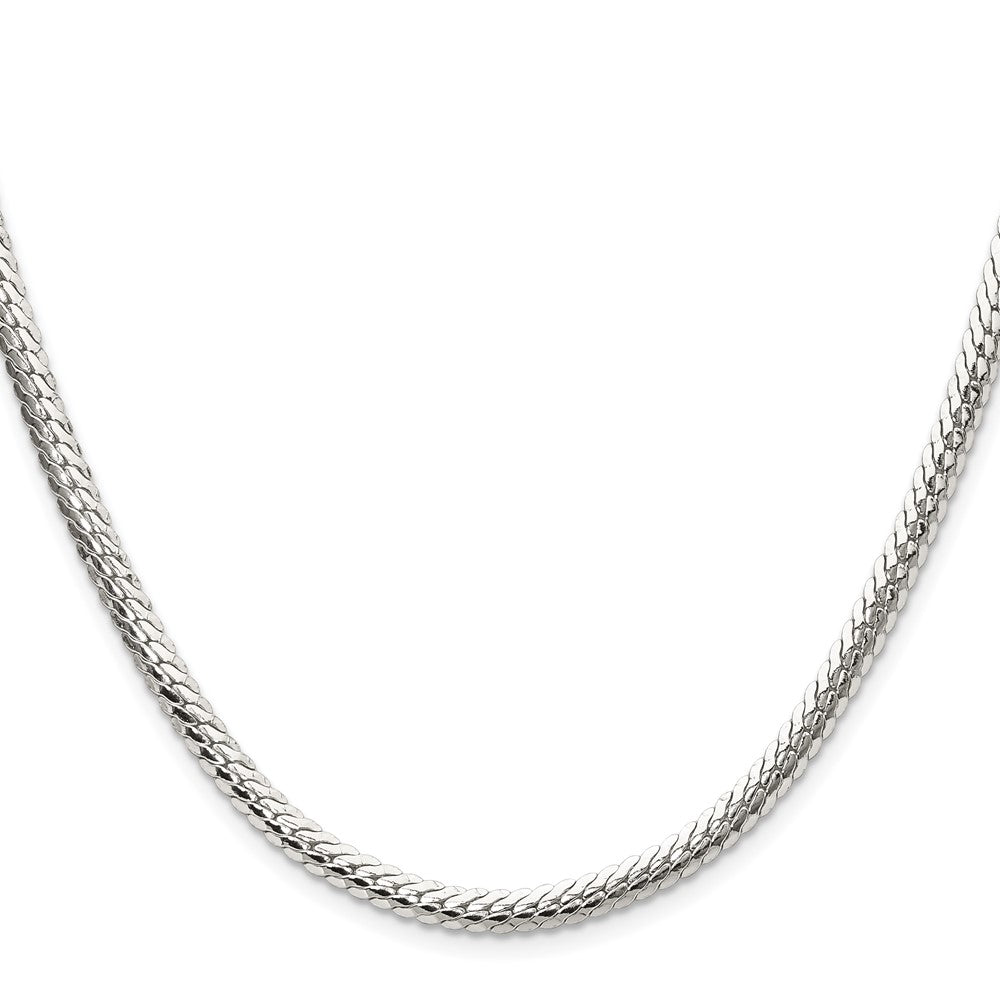 Sterling Silver Polished 4.1mm Double Oval Flat ChainQDOF080
