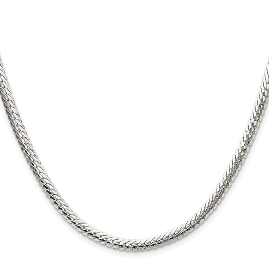 Sterling Silver Polished 4.1mm Double Oval Flat ChainQDOF080