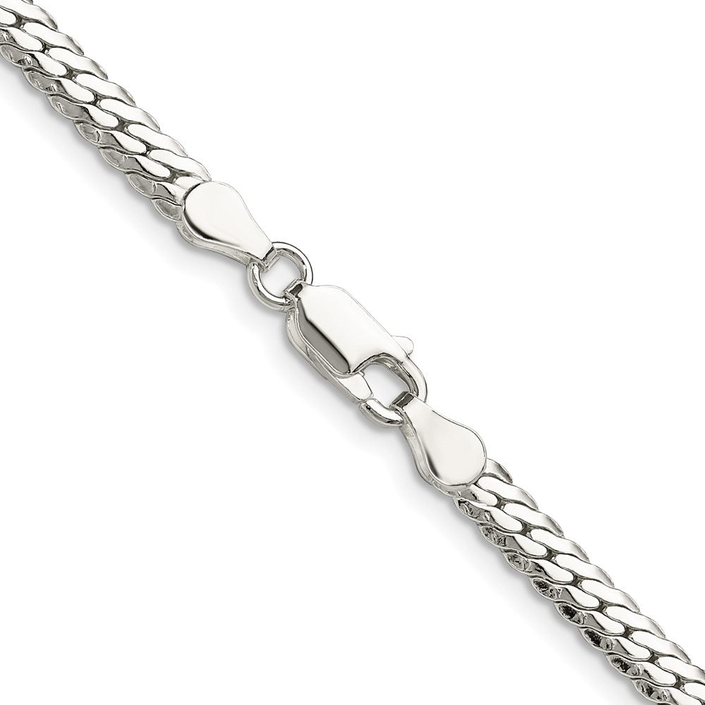 Sterling Silver Polished 4.1mm Double Oval Flat ChainQDOF080