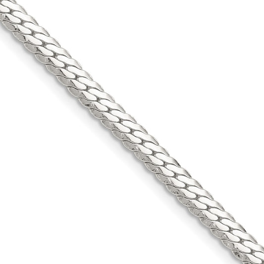 Sterling Silver Polished 4.1mm Double Oval Flat ChainQDOF080