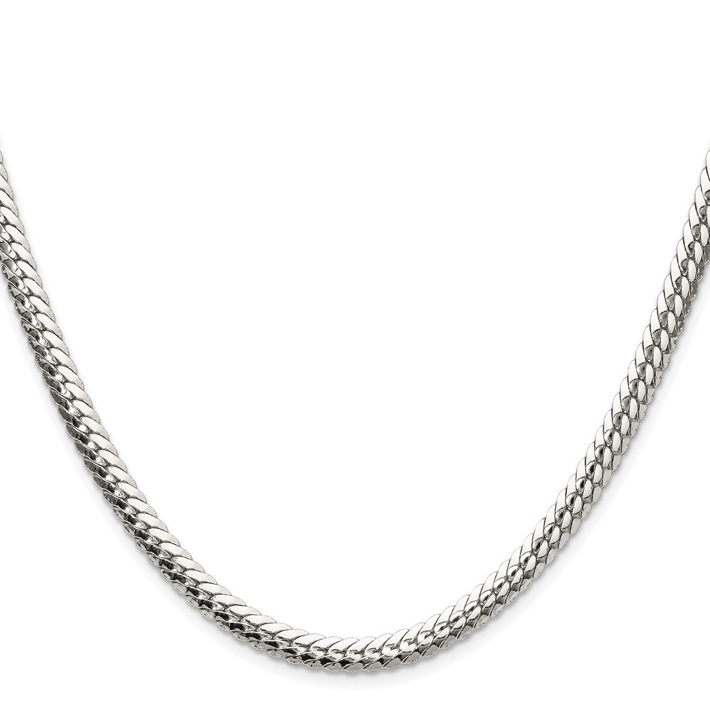 Sterling Silver Polished 5.1mm Double Oval Flat ChainQDOF100