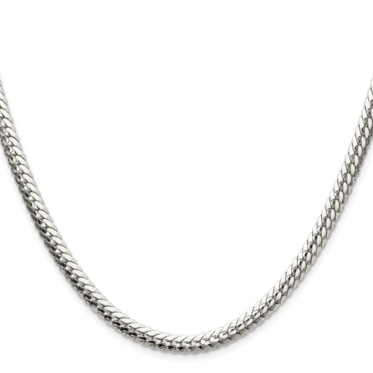 Sterling Silver Polished 5.1mm Double Oval Flat ChainQDOF100