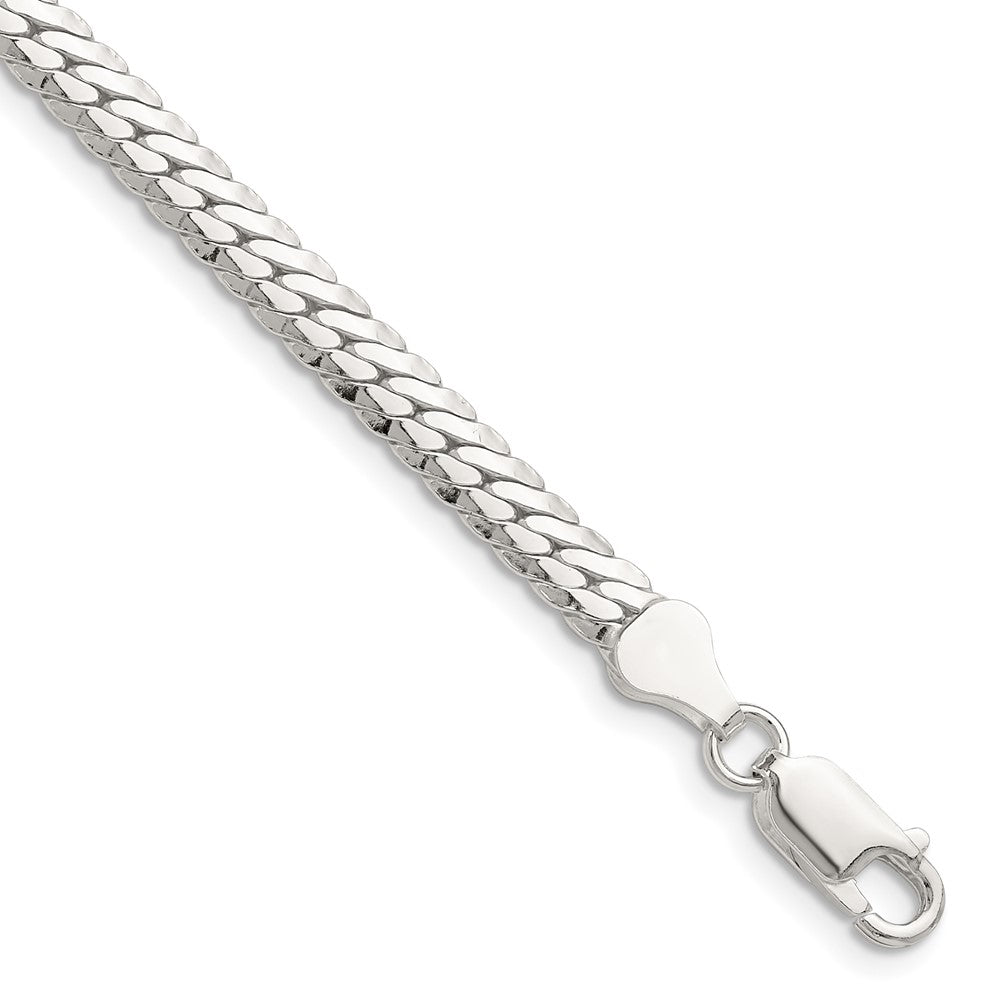 Sterling Silver Polished 5.1mm Double Oval Flat Chain QDOF100-8