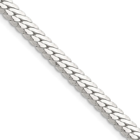 Sterling Silver Polished 5.1mm Double Oval Flat ChainQDOF100