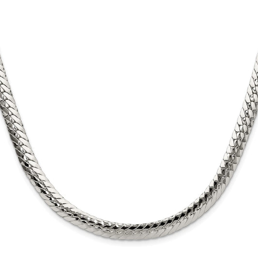 Sterling Silver Polished 6.25mm Double Oval Flat ChainQDOF120