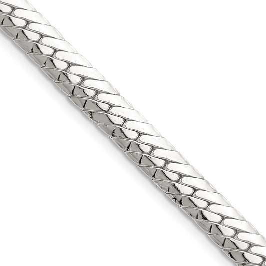 Sterling Silver Polished 6.25mm Double Oval Flat ChainQDOF120
