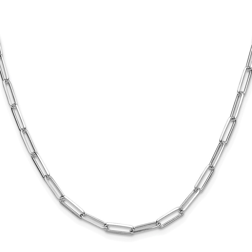 Sterling Silver Rhodium-plated 3.5mm D/C Paperclip ChainQDPC100R