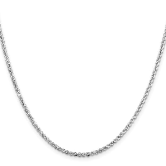Sterling Silver Rhodium-plated 2.3mm Solid Rope ChainQDR040R