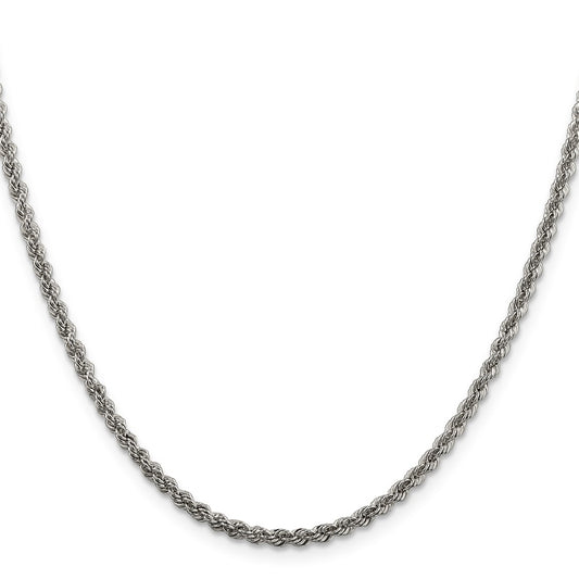 Sterling Silver 2.5mm Solid Rope ChainQDR050