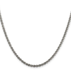 Sterling Silver 2.5mm Solid Rope ChainQDR050